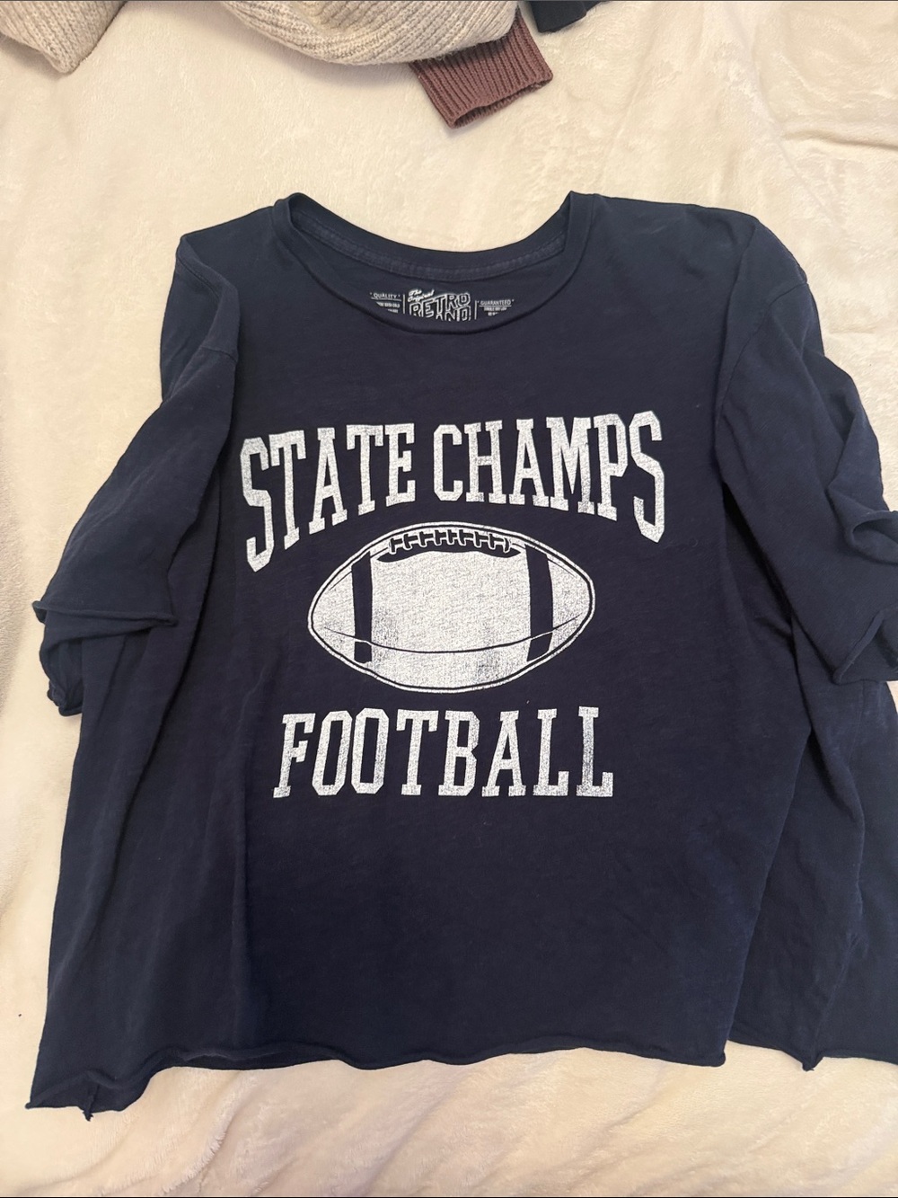Original Retro Brand Navy 'State Champs Football' Long Sleeve Tee
